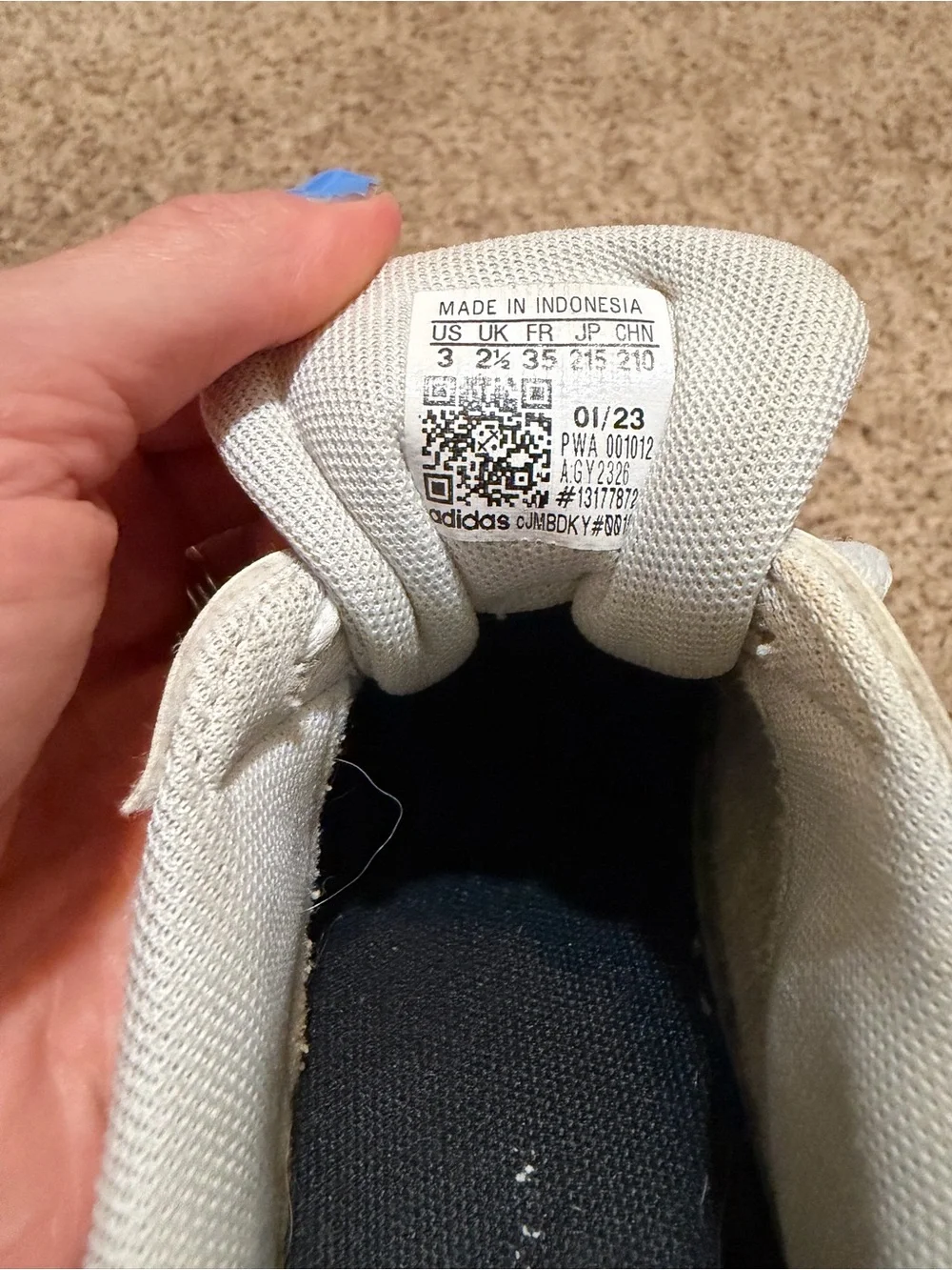 adidas Kids White Sneakers with Iridescent Stripe Accents